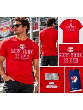 New York Red Bulls MLS New York Is Red Graphic T-Shirt Red Men’s Large NWT